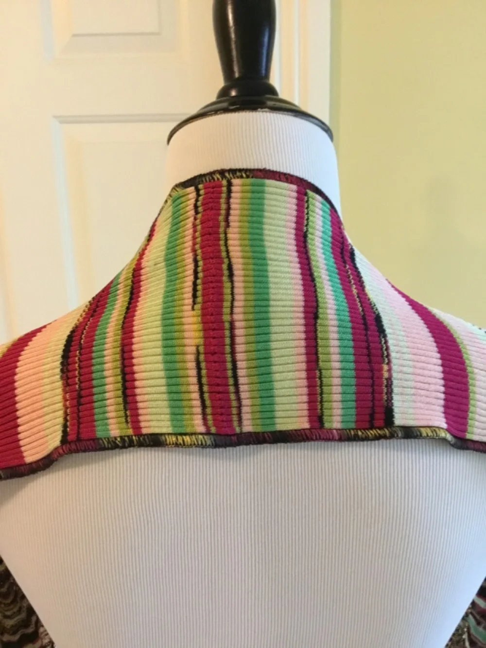 Missoni Italy Multicolor Knit Open Front Long Scarf Cardigan Shrug